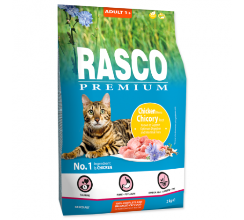 Rasco Premium Cat Adult, Chicken and Chicory Root - повнораціонний сухий корм для дорослих котві, 2кг 
