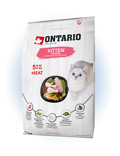 Ontario Kitten Chicken - сухий корм для кошенят з куркою, 6,5кг