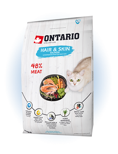 Ontario Cat Hair&Skin - сухий корм для котів, догляд за шкірою та шерстю, 400г