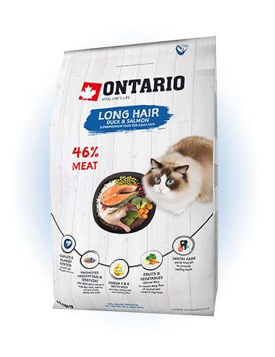 Ontario Cat Longhair - сухий корм для довгошерстих котів, 400г