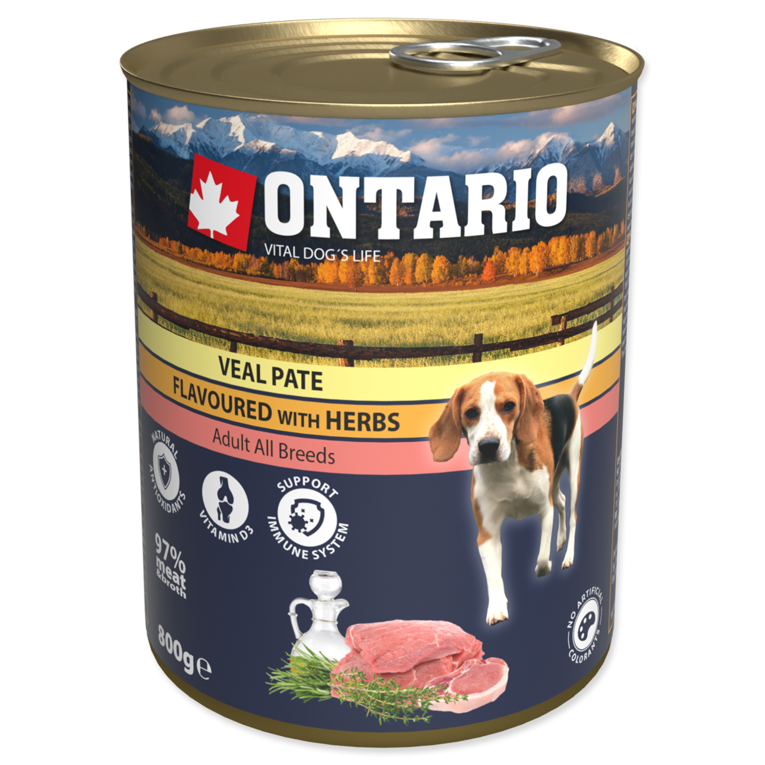 Ontario Adult Veal Pate with Herbs - консерви для собак з телятиной і травами, 800г