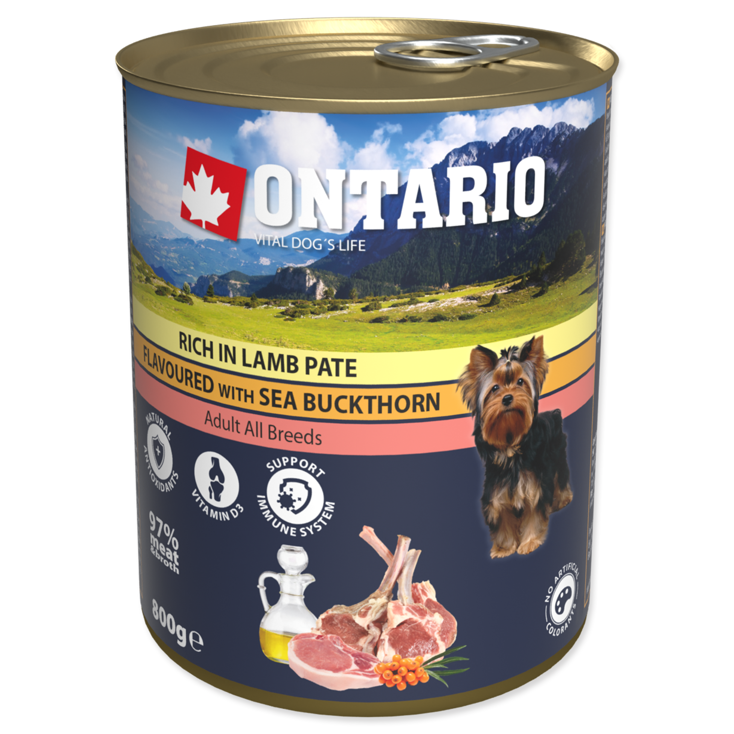 Ontario Adult Lamb Pate with Sea Buckthorn - консерви для собак з ягням і обліпихою, 800г