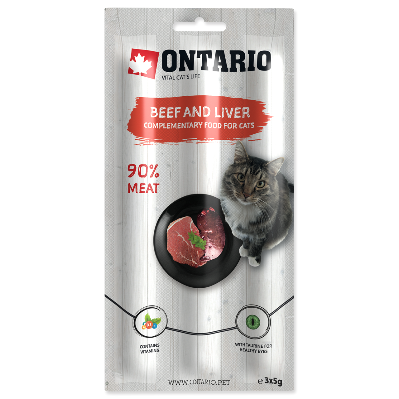 Ontario soft sticks for cats Beef&Liver - палички для котів з яловичиною та печінкою, 15г