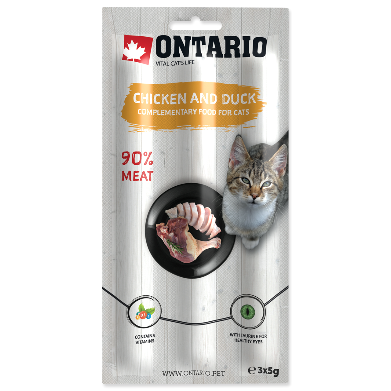 Ontario soft sticks for cats Chicen&Duck - палички для котів з куркою та качкою, 15г